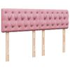 vidaXL Boxspring met matras fluweel roze 140x200 cm