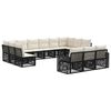 vidaXL Tuinbankenset 13 pcs Zwart en Cream Wit poly rattan