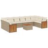 vidaXL 11-delige Tuinset met kussens poly rattan beige