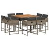 vidaXL 9-delige Tuinset met kussens poly rattan grijs