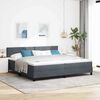 vidaXL Boxspringbed met matras Donkergrijs 200 x 200 cm Fluweel