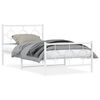 vidaXL Bedframe met hoofd- en voeteneinde metaal wit 100x190 cm