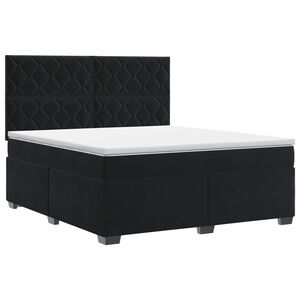 vidaXL Boxspringbed met matras Zwart 140 x 200 cm Fluweel