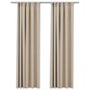 vidaXL Gordijnen linnen-look verduisterend haken 2 st 140x245 cm beige