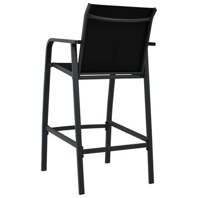 vidaXL Tuinbarstoelen 2 st textileen zwart