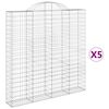 vidaXL Schanskorven 5 st gewelfd 200x30x200/220 cm ijzer