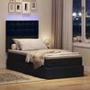 vidaXL Opbergbed met LED met matras Zwart 90 x 190 cm Polyester