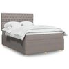 vidaXL Boxspring met matras stof taupe 140x200 cm