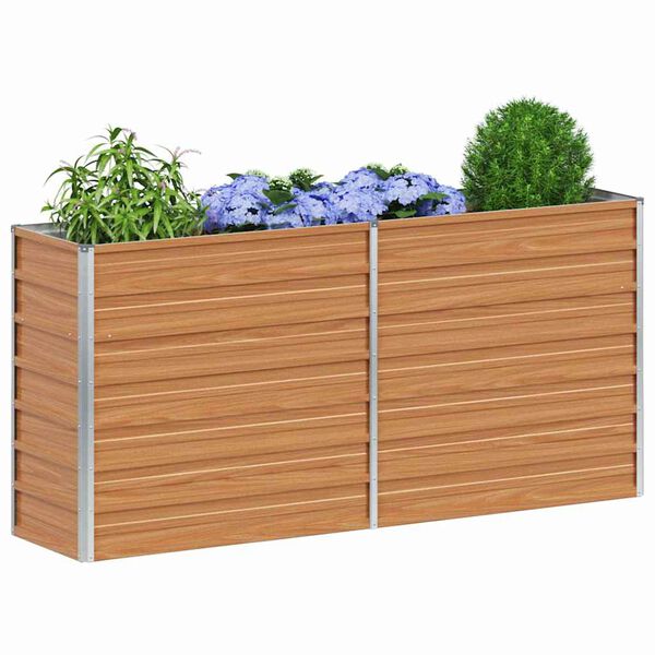 vidaXL Plantenbak verhoogd 160x40x77 cm gegalvaniseerd staal zilver