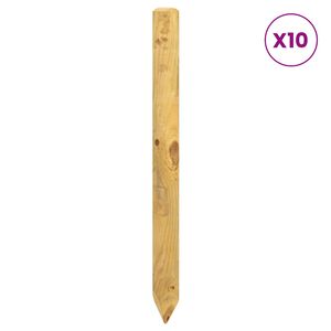 vidaXL Schuttingpalen 10 st Bruin 100 cm Massief grenenhout