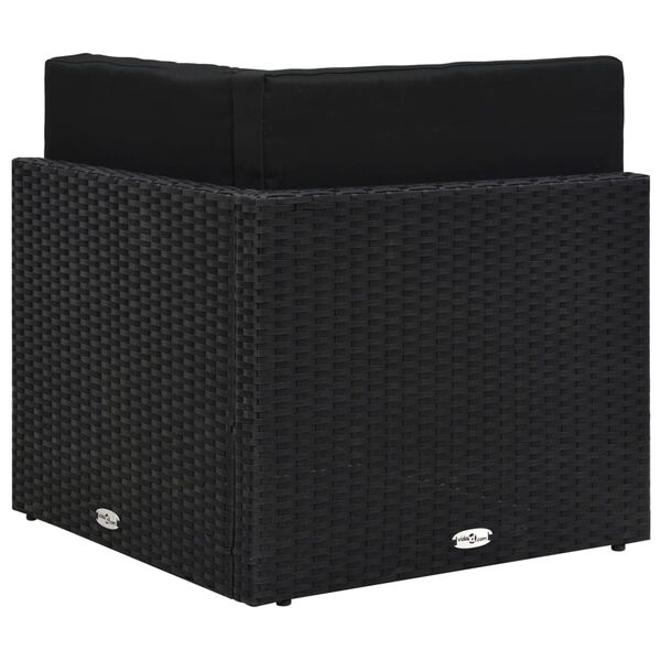 vidaXL Hoekbank sectioneel poly rattan zwart