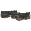 vidaXL Tuinbankenset 11 st Grijs en Donkergrijs poly rattan