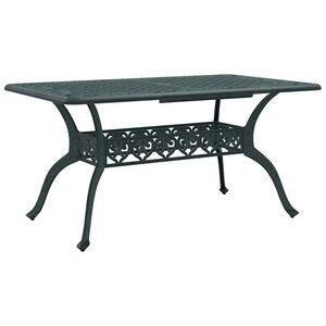 vidaXL Tuintafel 150x90x72 cm gietaluminium groen