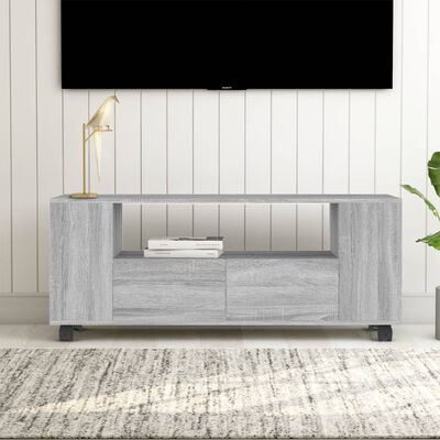 vidaXL Tv-meubel 120x35x48 cm bewerkt hout grijs sonoma eikenkleurig