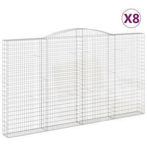 vidaXL Schanskorven 8 st gewelfd 400x30x220/240 cm ijzer