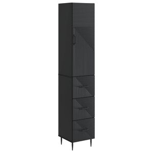 vidaXL Kastenset 2 pcs Zwart 33 x 34,5 x 90 cm Bewerkt hout