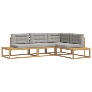 vidaXL Buiten bankenset met kussen Wit 277,5 x 198,5 x 73 cm Polyester