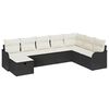vidaXL Bankstel 8 st 8-Aantal zitplaatsen Zwart en Cr&egrave;me poly rattan