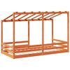 vidaXL Kinderbed met bedhuis 100x200 cm massief grenenhout wasbruin