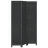 vidaXL Kamerscherm met 3 panelen massief paulowniahout zwart