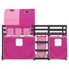 vidaXL Stapelbed met gordijnen 90x190 cm grenenhout roze