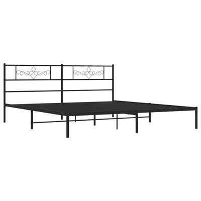 vidaXL Bedframe met hoofdbord metaal zwart 183x213 cm