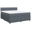 vidaXL Boxspring met matras fluweel donkergrijs 180x200 cm
