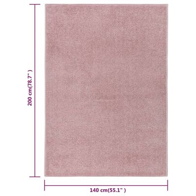 vidaXL Vloerkleed kortpolig 140x200 cm roze