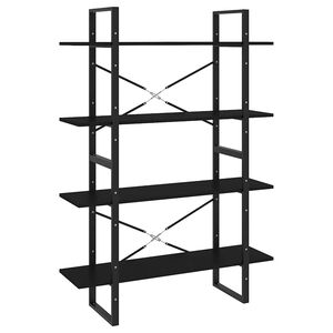 vidaXL Boekenkast met 4 schappen 100x30x140 cm bewerkt hout zwart