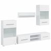 vidaXL Muurvitrine tv-meubel met LED-verlichting wit 5-delig