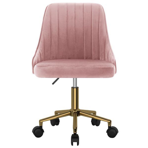 vidaXL Eetkamerstoelen draaibaar 4 st fluweel roze