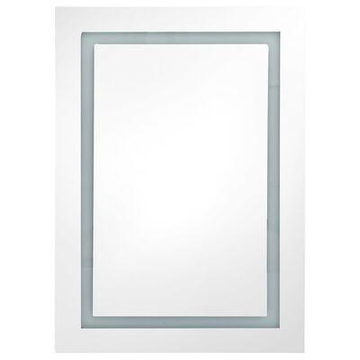 vidaXL Badkamerkast met spiegel en LED 50x13x70 cm glanzend wit
