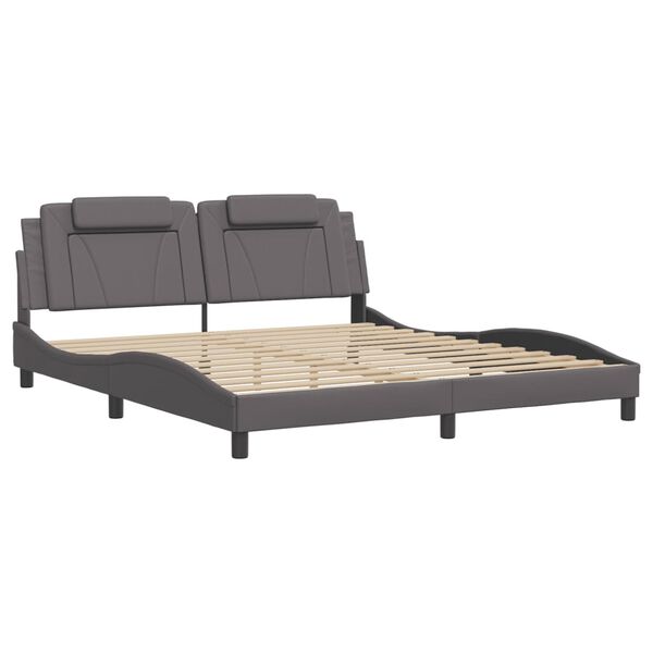 vidaXL Bedframe "Viana" zonder matras kunstleer grijs 180x200 cm