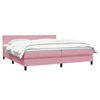 vidaXL Boxspring met matras fluweel roze 180x220 cm