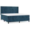 vidaXL Boxspring met matras fluweel donkerblauw 160x200 cm
