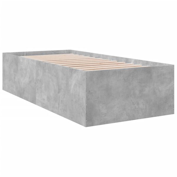 vidaXL Bedframe bewerkt hout betongrijs 100x200 cm