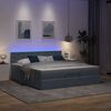 vidaXL Ottoman bed met matras en LED's 180x200cm fluweel donkergrijs