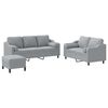 vidaXL 3-delige Loungeset met kussens stof lichtgrijs