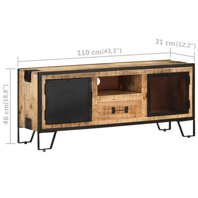 vidaXL Tv-meubel 110x31x46 cm ruw mangohout