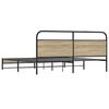 vidaXL Bedframe zonder matras metaal gerookt eikenkleurig 193x203 cm