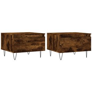 vidaXL Salontafels 2 st 50x46x35 cm bewerkt hout gerookt eikenkleurig