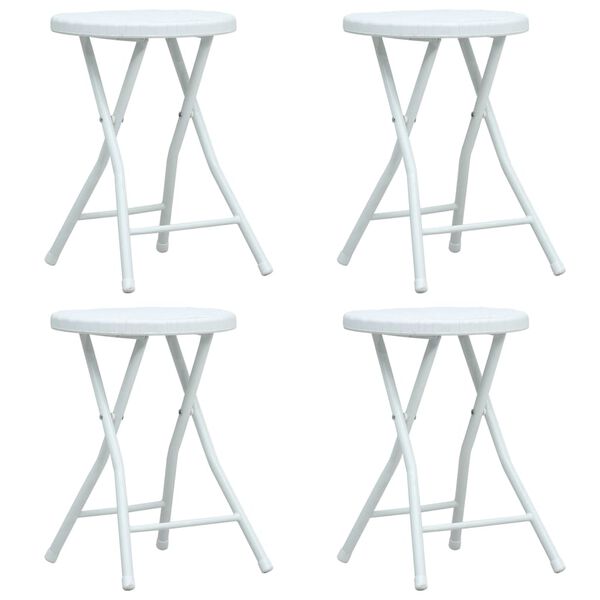vidaXL Tuinkrukken inklapbaar 4 st rattan-look HDPE wit