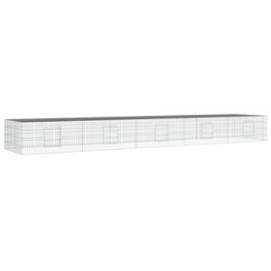 vidaXL Konijnenkooi met 5 panelen 541x109x54 cm gegalvaniseerd ijzer