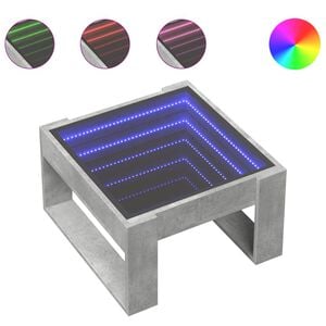 vidaXL Salontafel met Infinity LED 50x53x30 cm betongrijs