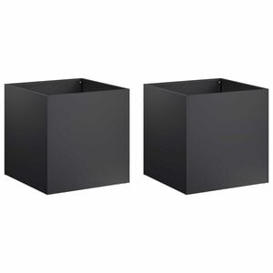 vidaXL Plantenbak 2 st Zwart 20 x 20 x 20 cm Koudgewalst staal