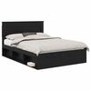 vidaXL Bedframe met hoofdeinde Zwart 140 x 190 cm Massief grenenhout