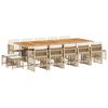 vidaXL 15-delige Tuinset met kussens poly rattan beige