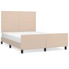 vidaXL Bedframe met hoofdbord kunstleer cappuccinokleurig 140x200 cm