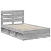 vidaXL Bedframe Grijs Sonoma 120 x 200 cm Massief grenenhout