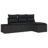 vidaXL Tuin Sofa Set met kussen 4 pcs Zwart poly rattan